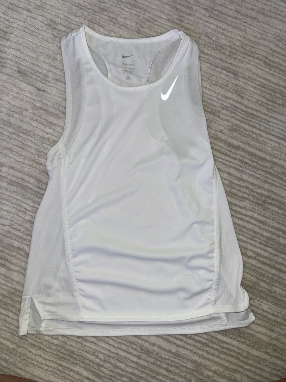 Nike Light Gray Dri-FIT Performance Tank with White Swoosh